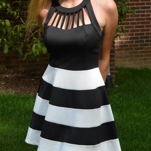 Black and White semi formal dress